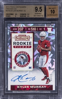 2019 Panini Contenders "Rookie Ticket Autographs" Cracked Ice #1001B Kyler Murray Signed Rookie Card (#08/23) - BGS GEM MINT 9.5/BGS 10